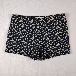 Amazon Essentials Womens‎ Navy Floral Chino Shorts Size 16 Mid Rise Flat Front